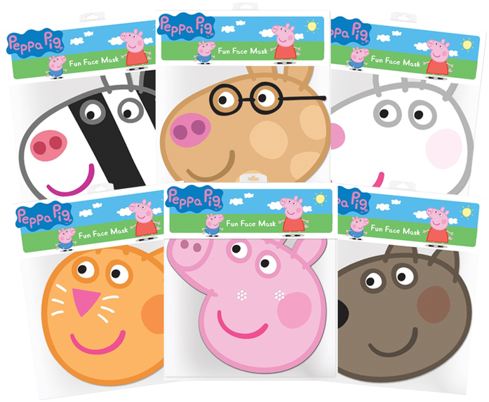 Peppa Pig & Friends Party Masks 6-pack - Peppa Pig - Peppa & Friends Masks 6-pack (700x581)