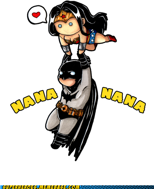 Wonder Woman And Batman <3 These Little Cartoons Are - Batman And Wonder Woman Baby (500x662)
