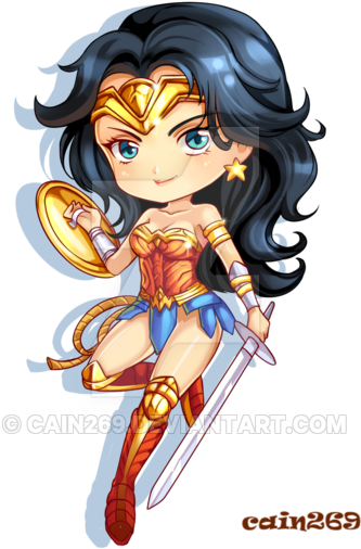 Wonder Woman Chibi By Cain269 - Drawing (400x560)