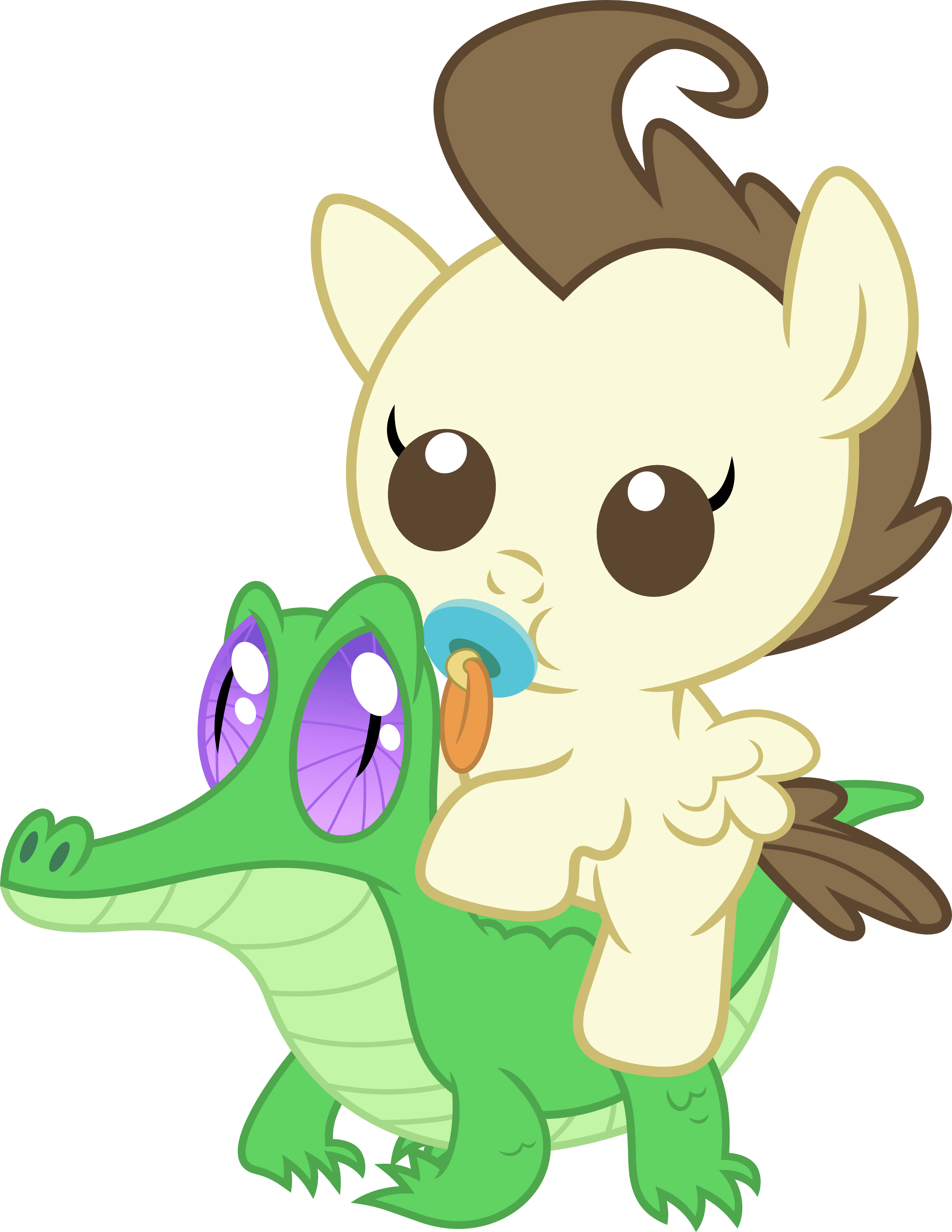 A Baby Pony Rides A Baby Alligator By Porygon2z - My Little Pony Granny Smith (2761x3571)