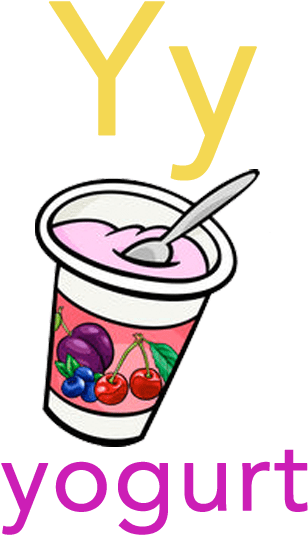 Baby Abc Flashcard - Yogurt Clip Art (400x600)
