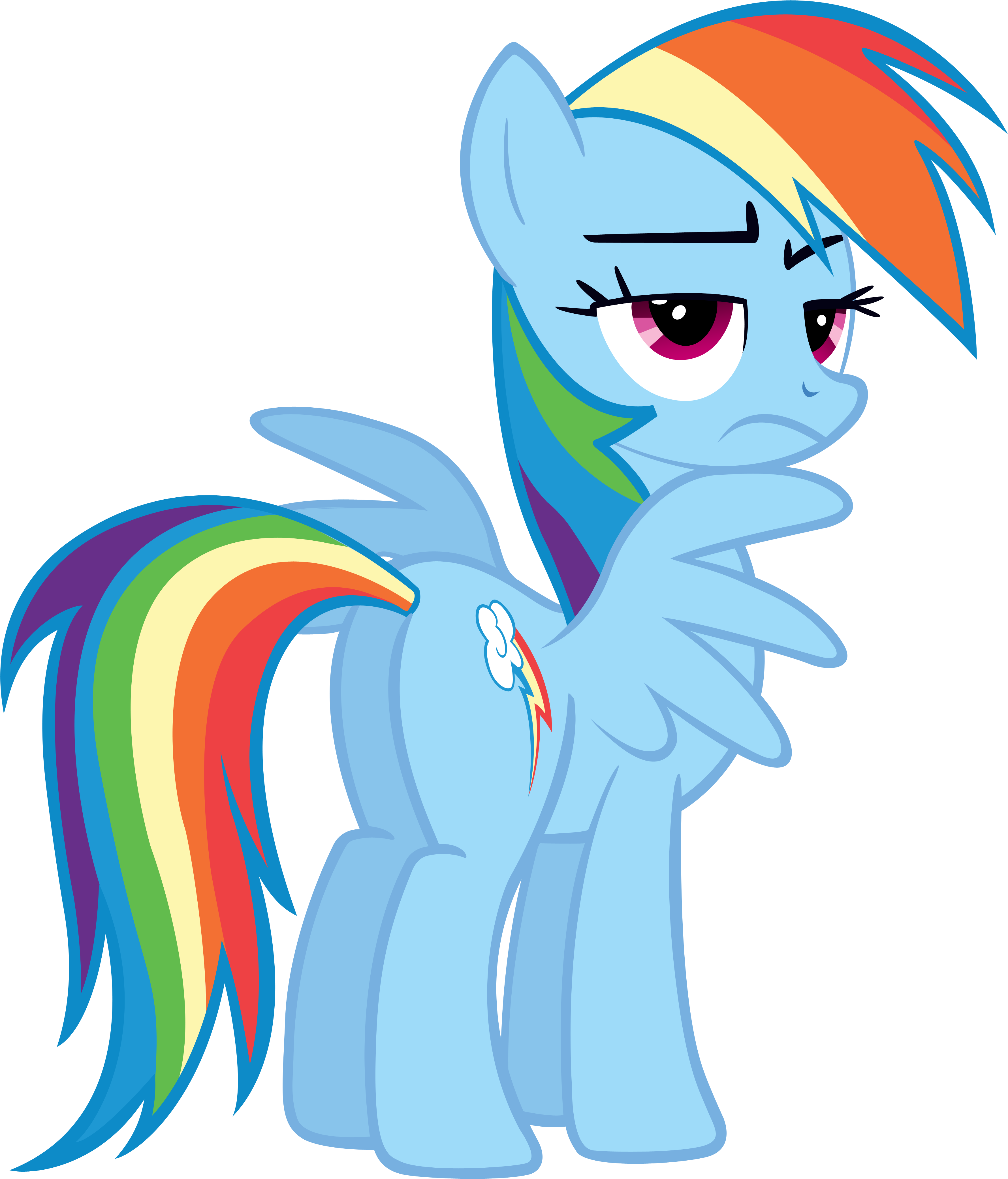 Spikesmustache Rainbow Is Not Ammused - Mlp Rainbow Dash Diaper (4000x4309)