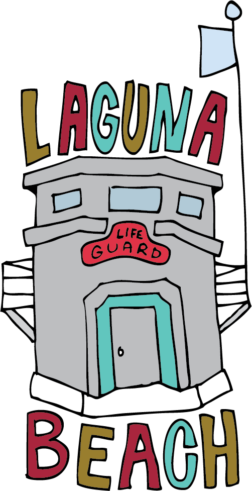 Jana Miller Drawing - Laguna Beach Lifeguard Tower Drawing (502x977)