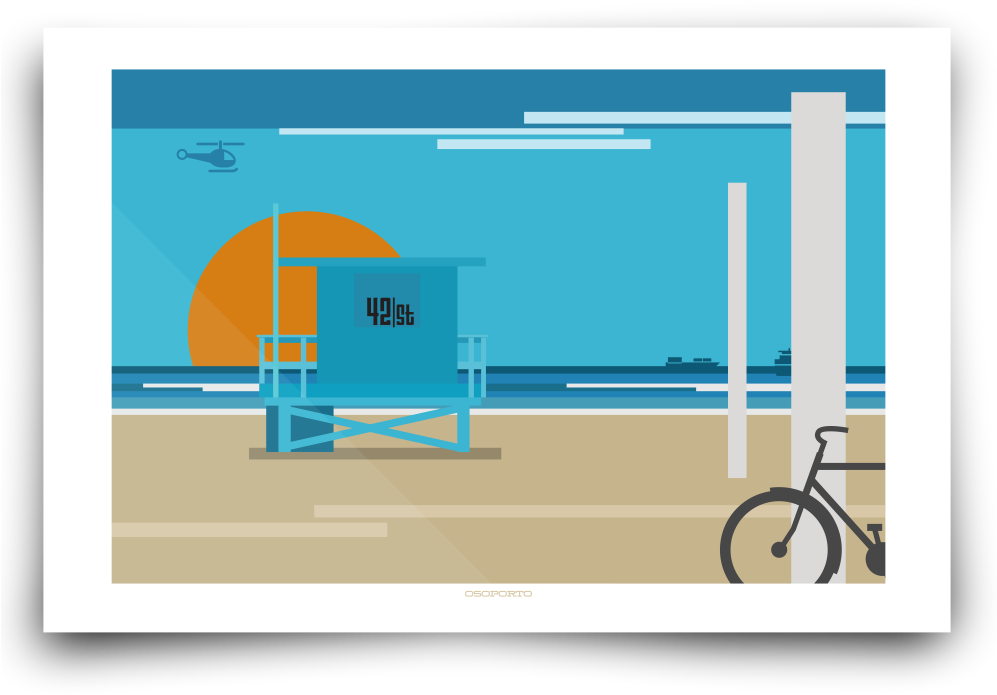 California Beach Lifeguard Tower Modern Minimal Art - Lifeguard Tower (1000x1000)