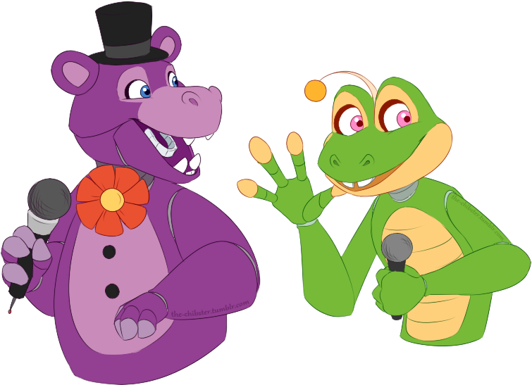 Hippo And Happy Frog From The New Fnaf Game Because - Happy Frog Fnaf 6 (800x600)