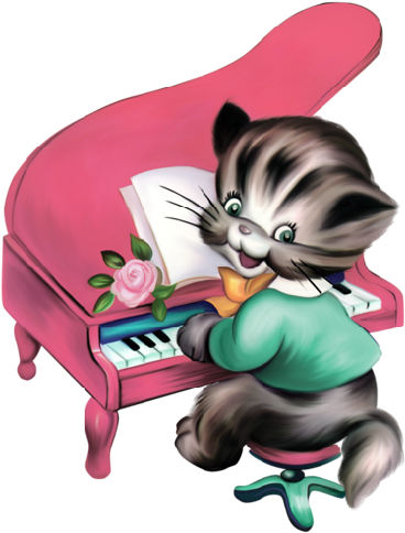 Musical Cartoon Animal Playing Piano - Cat Playing The Piano Cartoon (500x500)