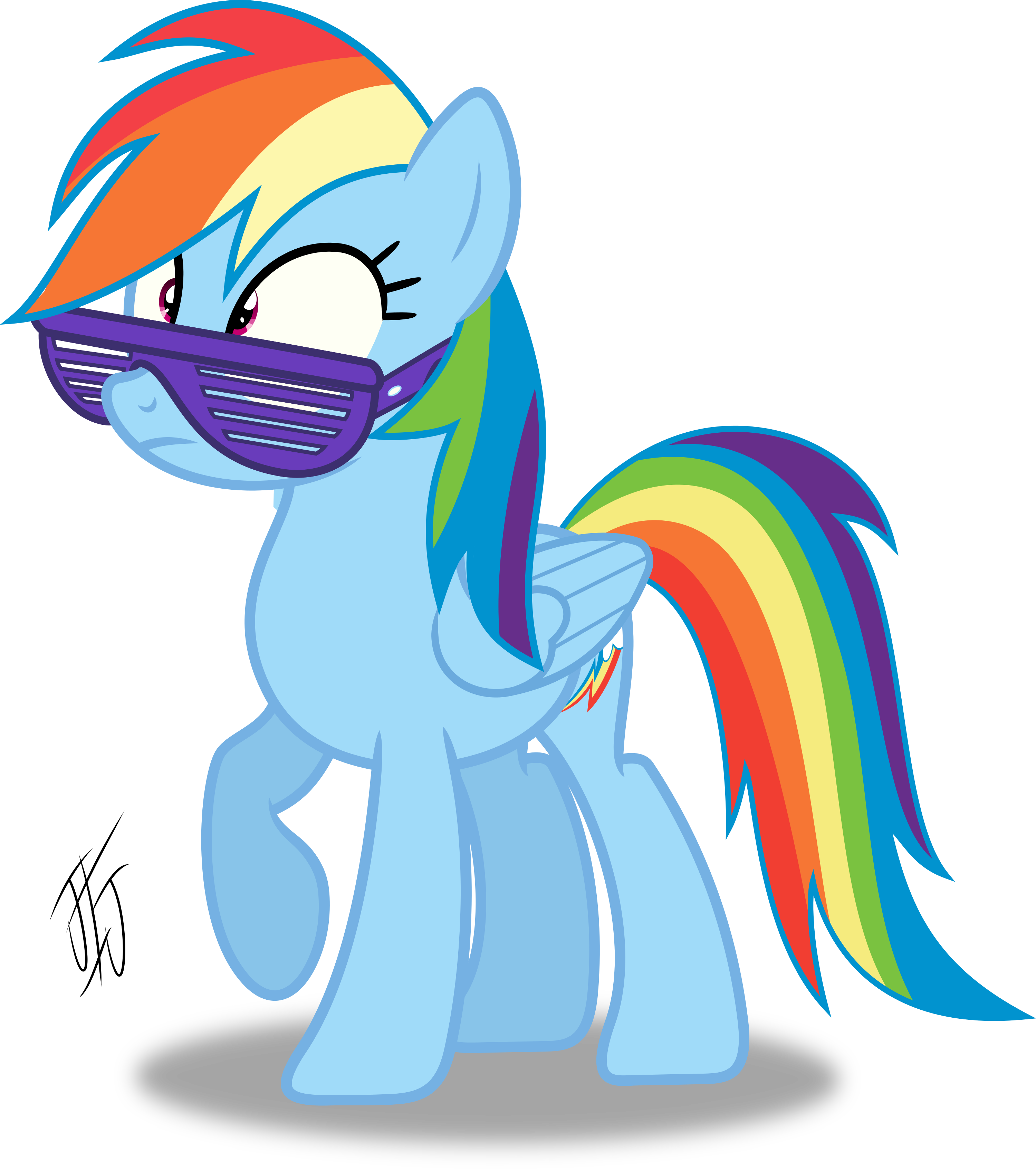 Rainbowdash In Retro Glasses By Mlp-scribbles - Mlp Rainbow Dash Rainbow Factory (3000x3391)