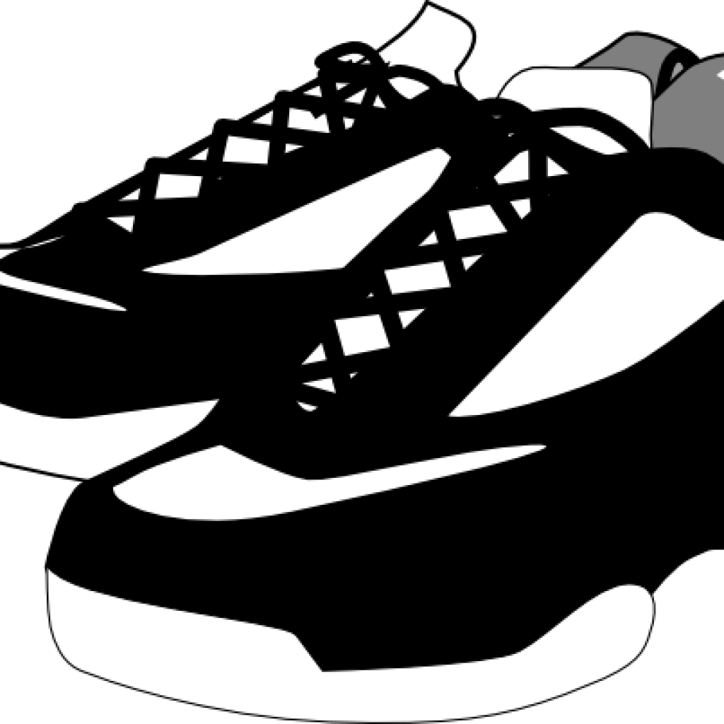 Shoes Clipart Black And White Black And White Shoes - Shoes Clip Art (1024x1024)