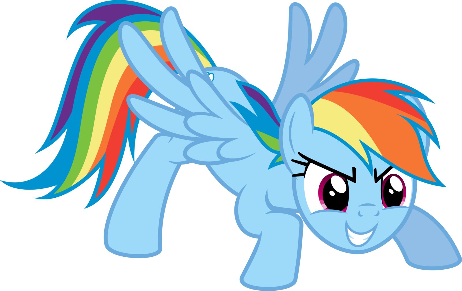 Ready To Pounce By Jimithestache - My Little Pony Rainbow Dash Poses (1600x1010)