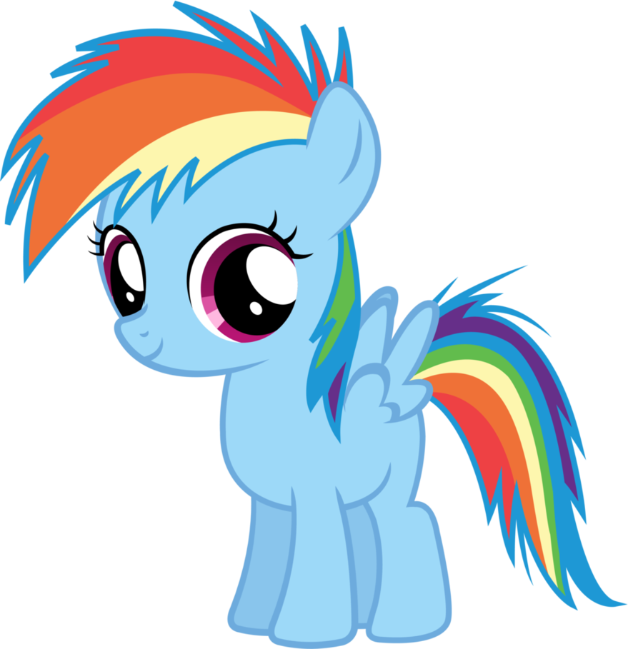 Filly Rainbow Dash Vector By Nsmah - Rainbow Dash As A Filly (879x909)