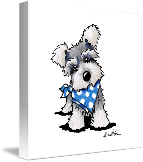 Schnauzer In Dots By Kim Niles - Schnauzer Easy To Draw (576x650)