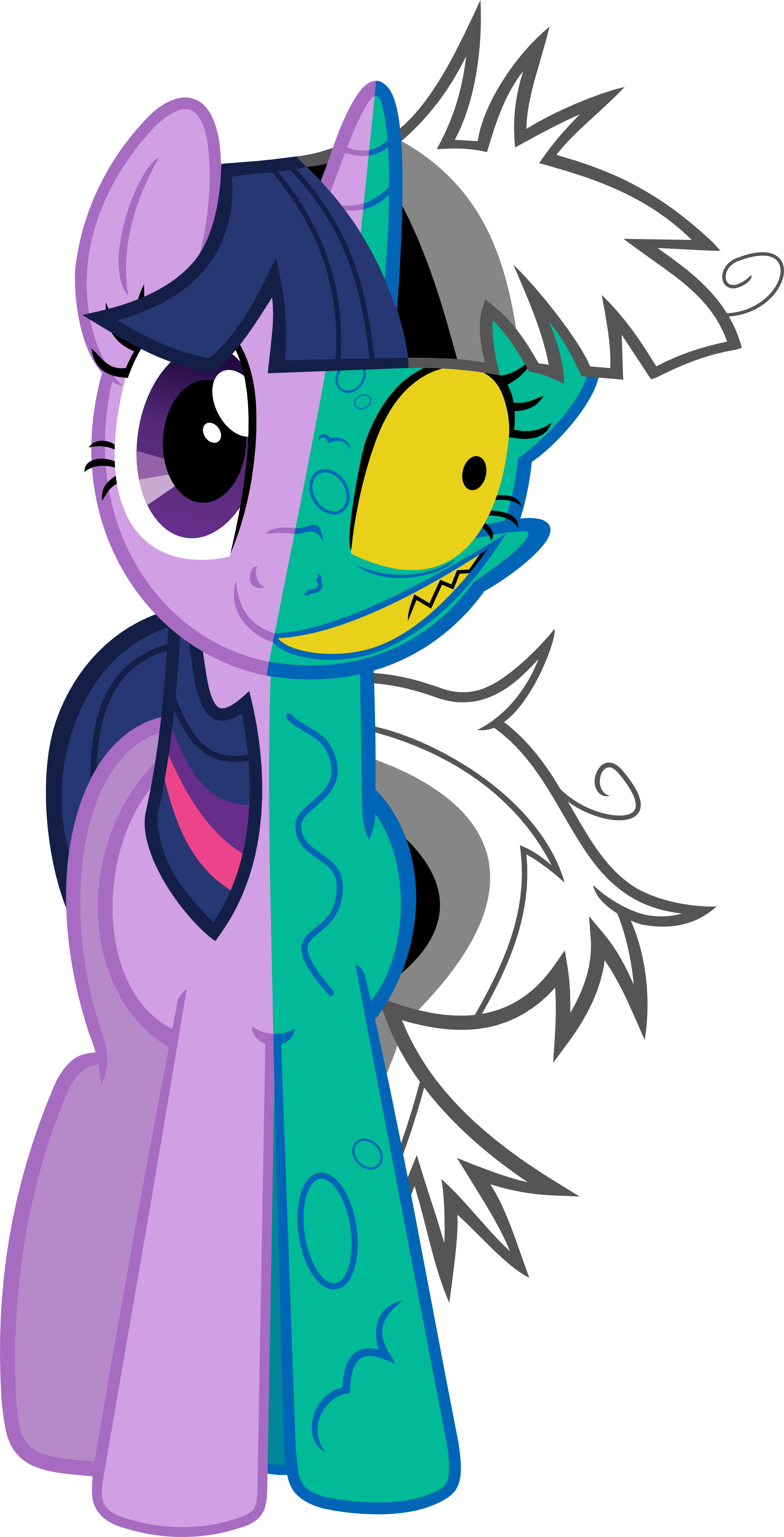 Twilight Two Face By Porygon2z Twilight Two Face By - My Little Pony Two Face (1817x3562)