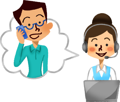 Call Center Operator Talking With Man Client - Centro De Llamadas Png (412x350)