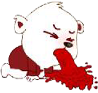 Sticker Hematemesis Tencent Qq Vomiting Mood - Hematemesis Cartoon (568x561)