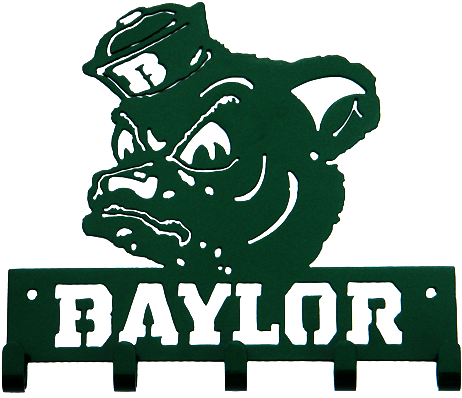 Baylor Sailor Bear Green 5 Hook Medal Display Hanger - Big 12 Conference Team Lights (500x400)