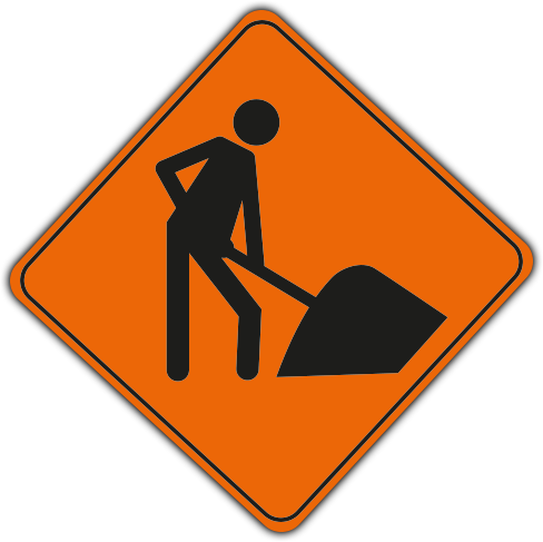 Road Work Ahead - Men At Work Sign (488x487)