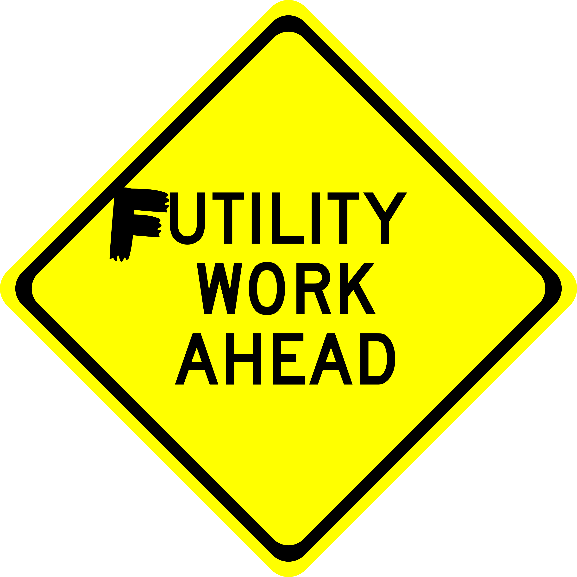 Medium Image - Road Work Ahead Sign (2400x2400)