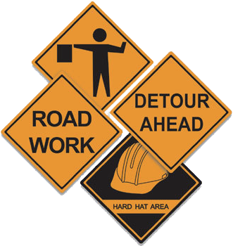 Under Construction Signs - Road Construction Detour Sign (345x351)