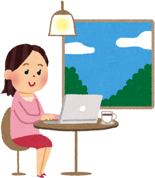 在宅 勤務 イラスト 無料 (687x771)