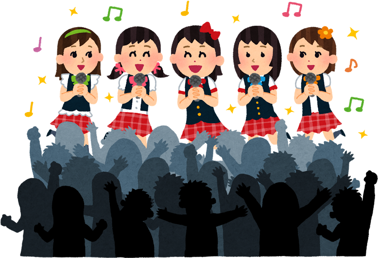 フリー 素材 イラスト アイドル (800x599)