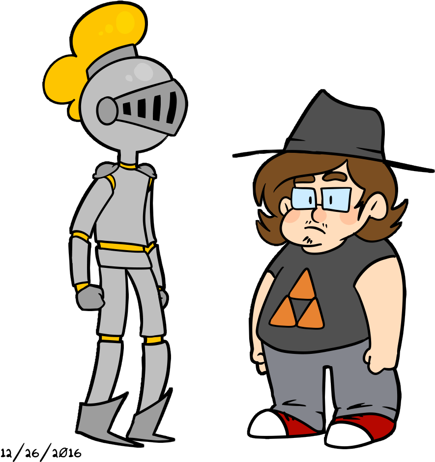Knight And Fedora By Nyanxiety Knight And Fedora By - Cartoon (1000x1000)