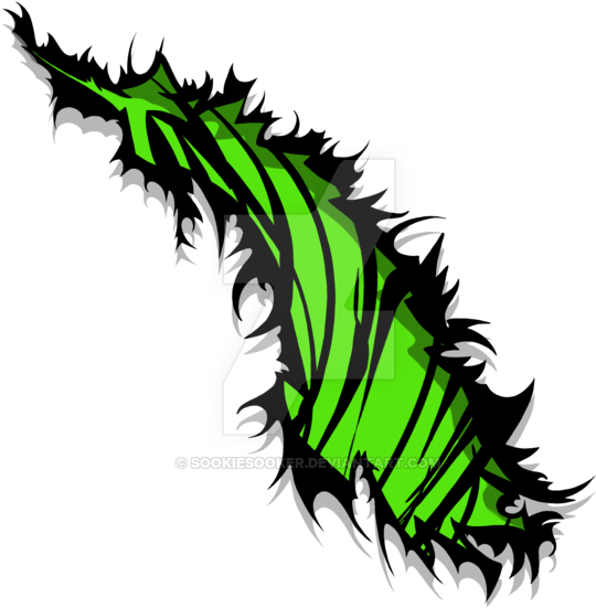 Tiger Stripe Rip Tear Green Design By Sookiesooker - Design (600x600)
