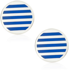 Haspel Seersucker Cufflinks By Haspel X Mignon Faget - Circle (350x500)