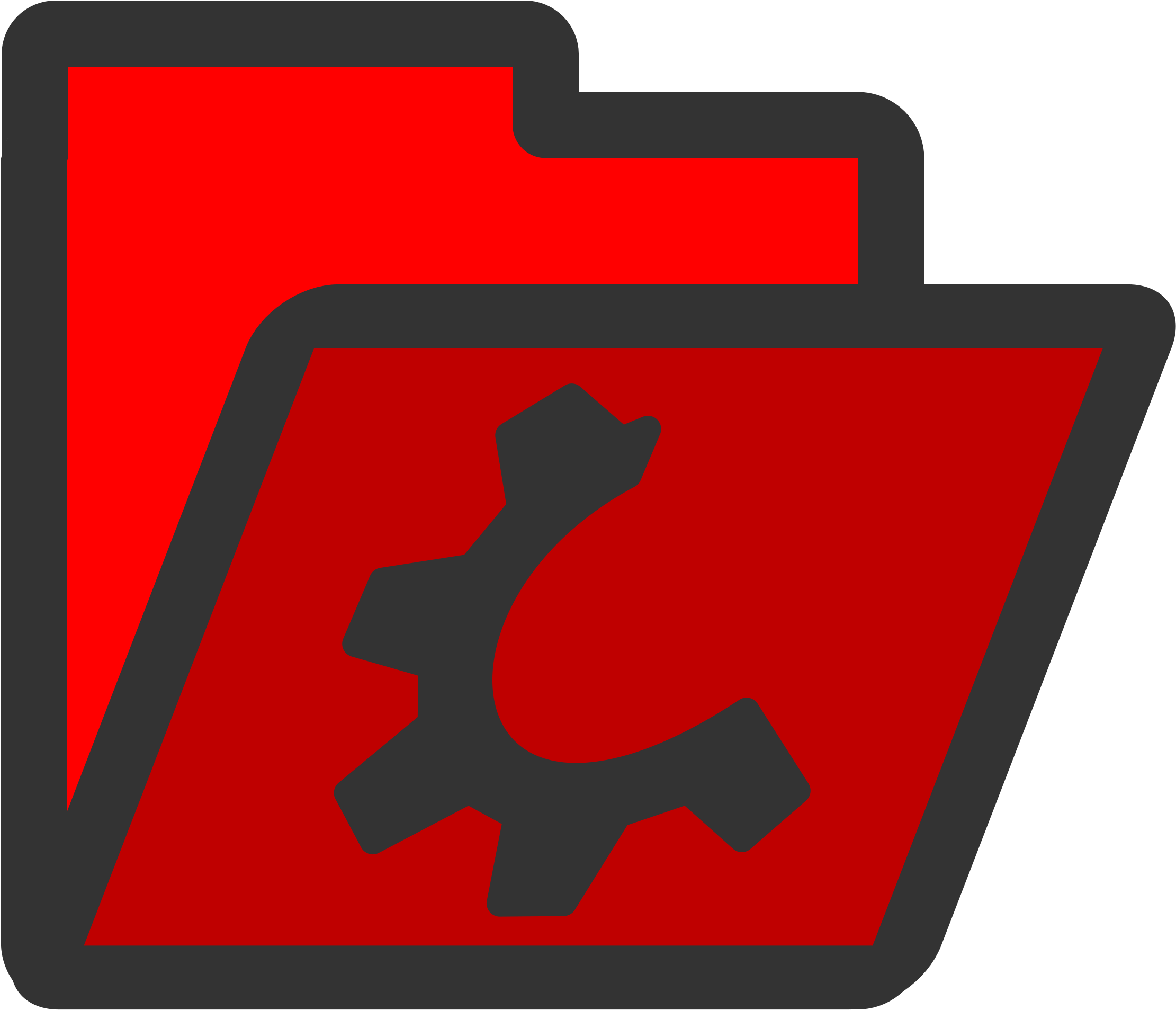 Folder Red Open By Dannya Twjwdg Clipart - Directory (2400x2400)