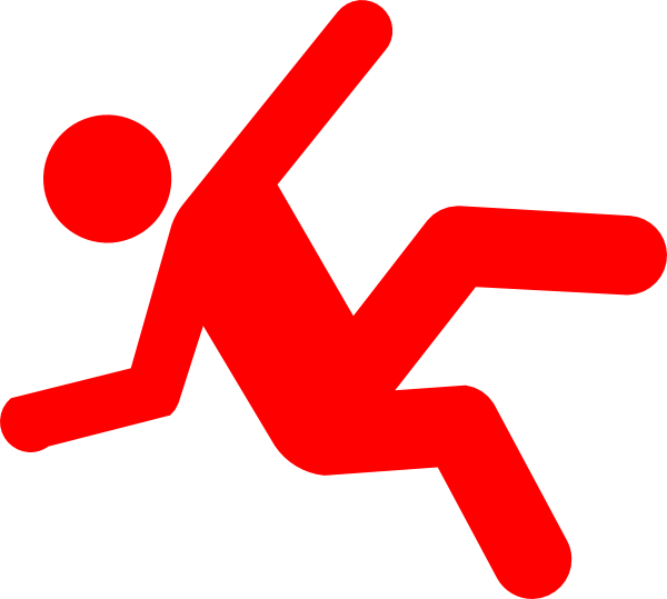 Slip Man Red Clip Art - Stick Figure Falling Down (600x539)