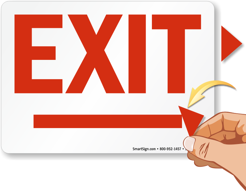 Exit Directional Arrowheads Sign - Fire Exit (800x800)