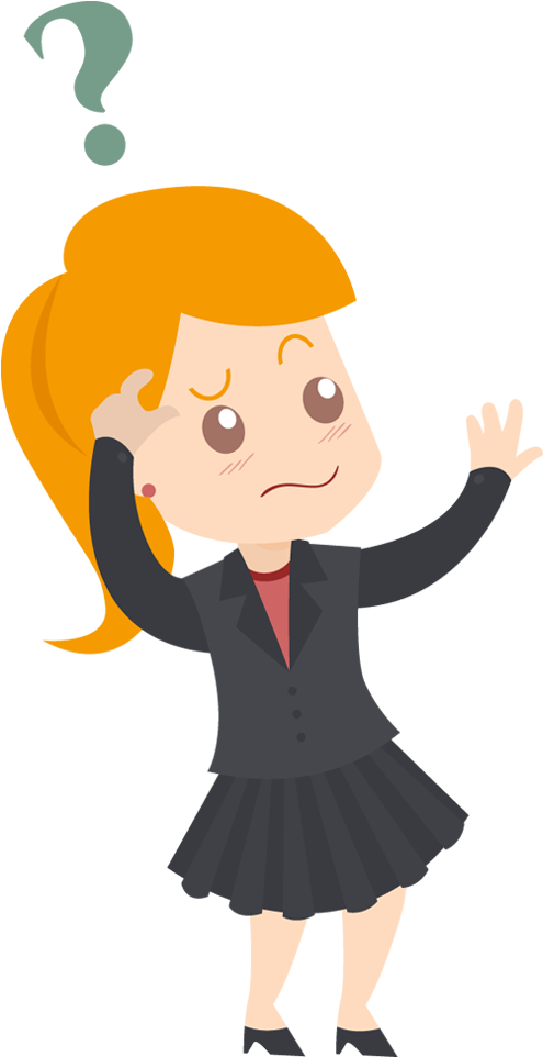 Clip Art - Confused Business Woman Cartoon (500x980)