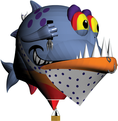 We Pay Tribute To The Jersey Shore With The Debut Of - Piranha Hot Air Balloon (400x425)