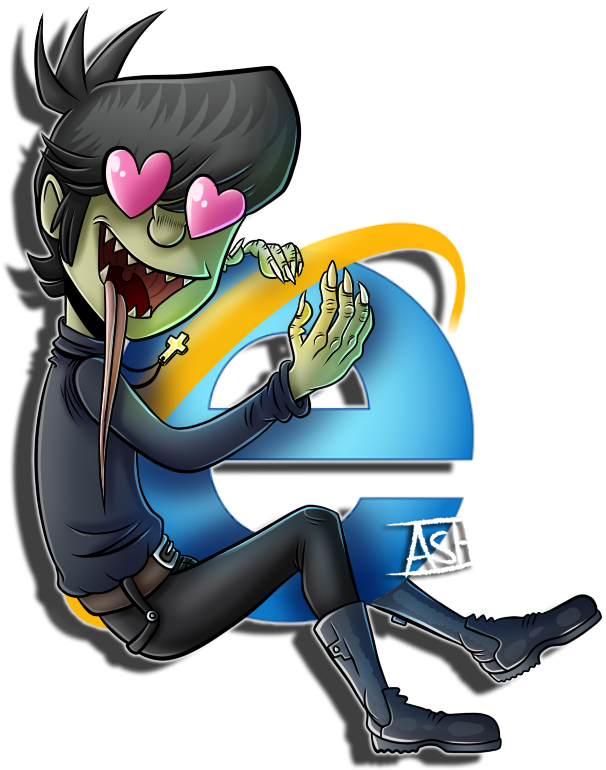 Murdoc X Internet Explorer By Ashesfordayz - Murdoc Niccals (656x795)
