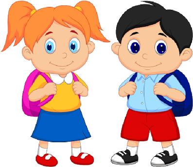 Funny School Children Cartoon Images - Boy And Girl Cartoon - (400x400) Png  Clipart Download
