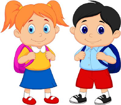 Funny School Children Cartoon Images - Boy And Girl Cartoon (400x400)