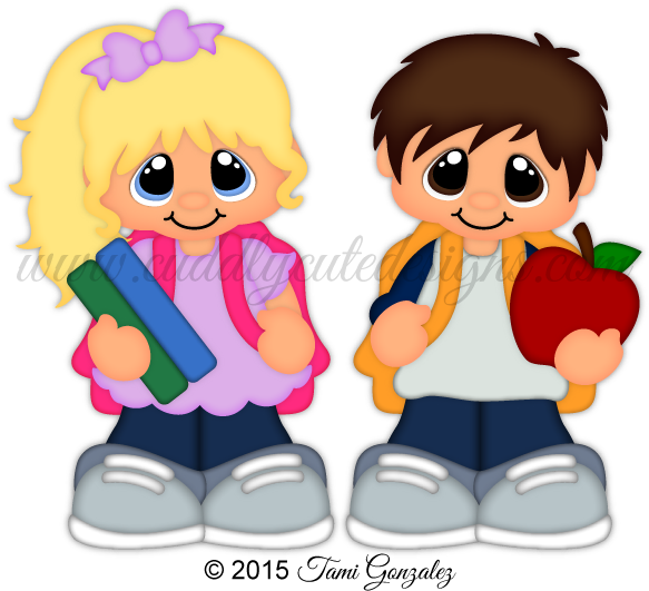 School Kid Cuties - Cartoon (600x600)