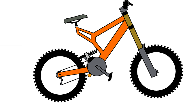 Cartoon, Bikes, Orange, Transportation, Bike - Bike Clip Art (640x358)