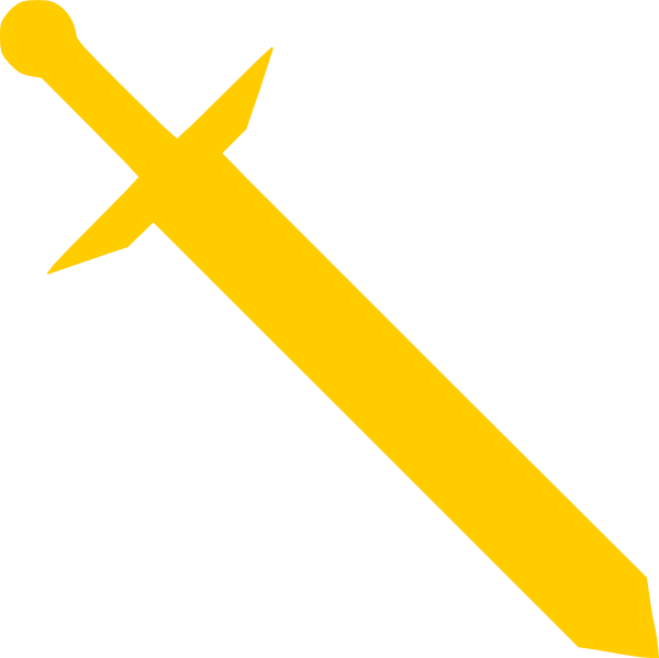 Gold Sword Clip Art At Clker - Gold Sword Clipart (600x599)