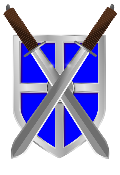 Swords And Blue Shield Clip Art At Clker - Defending Your Faith Bible Verses (396x591)