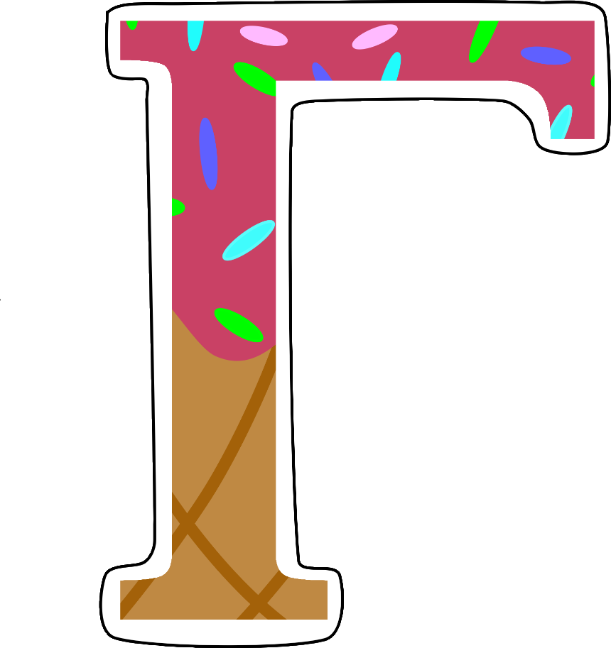 Ice Cream Greek Letters Sticker - Ice Cream Greek Letters Sticker (860x913)