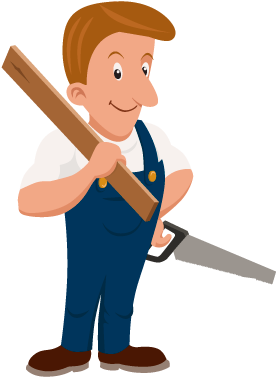 Ebanista - Carpenter Cartoon Png (316x400)