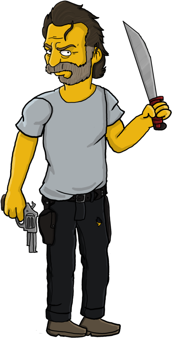 Rick Grimes Simpson By Thewalkerprieton - Rick Grimes Simpsons (645x1239)