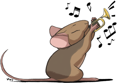 A Couple Years Ago My Parents Who Are Music Teachers - Mouse Playing Trumpet (500x333)