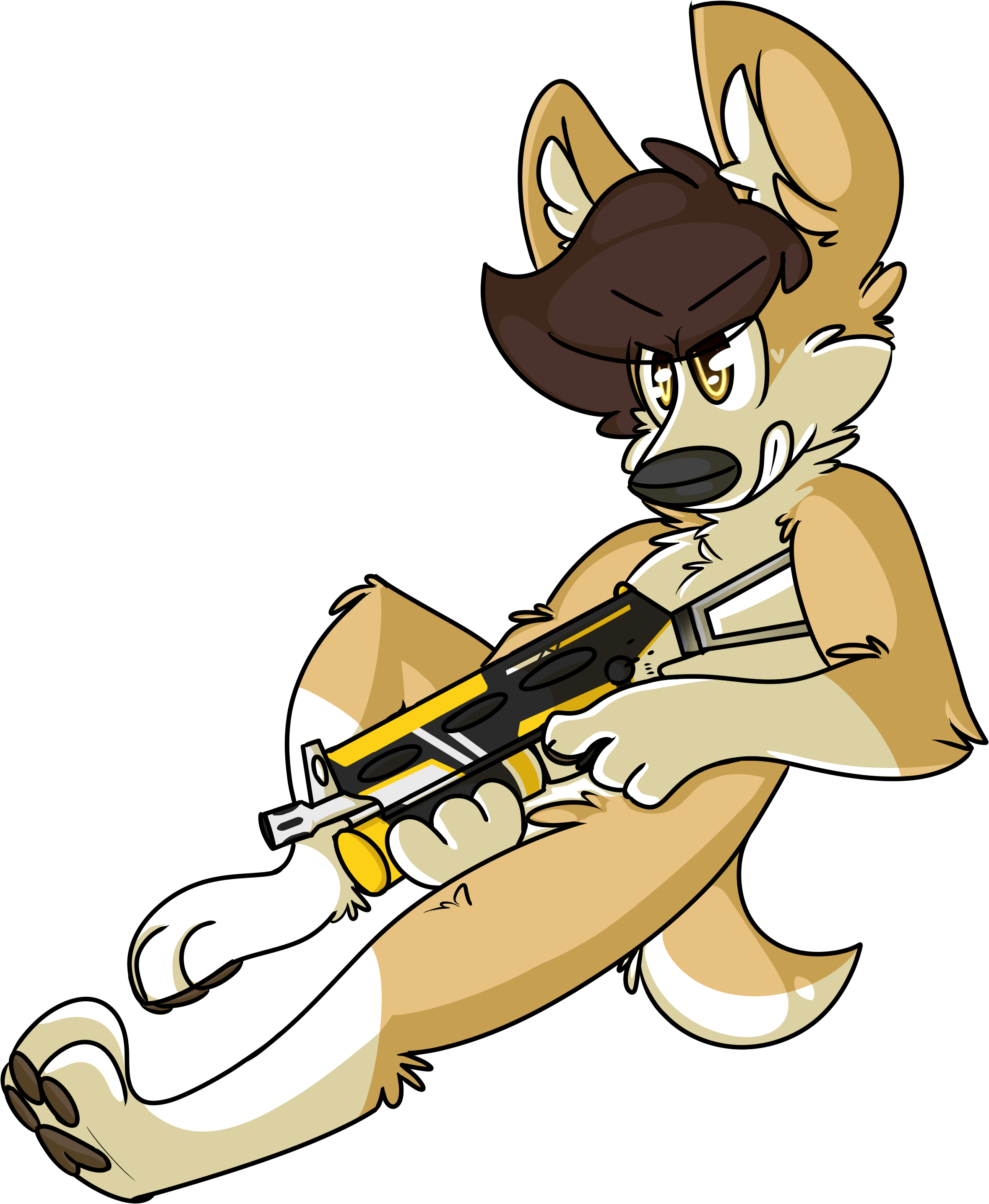 Corgi With A Pp - Cartoon (3585x3727)