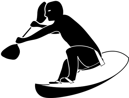 Surf, Surfing, Man, Paddler, Sports - Surfing Clip Art Png (449x340)