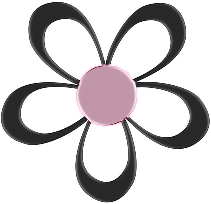 Black And Pink Flower Png By Princessdawn755 - Flower Png Black (1057x755)