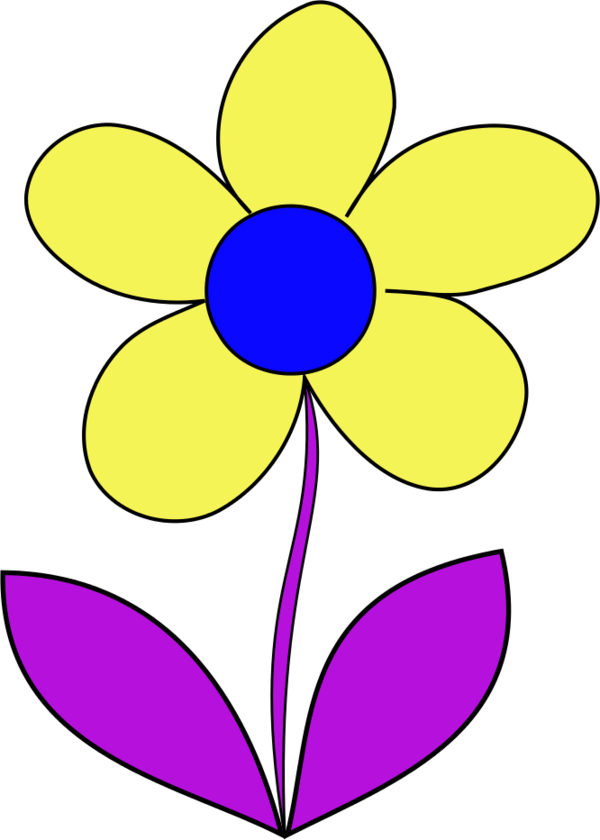 Simple Flower Vector Clip Art - Clip Art (600x840)