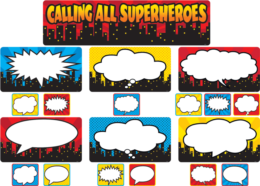Tcr5825 Calling All Superheroes Mini Bulletin Board - Superheroes Classroom Theme (900x900)