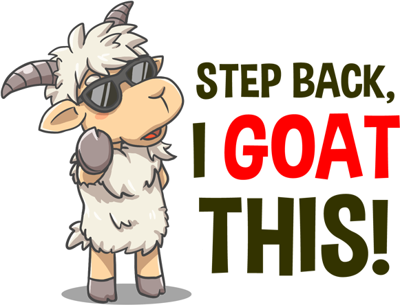 New Goaty Mcfly Sticker Pack For Imessage - Cartoon Goat With Sunglasses (618x618)
