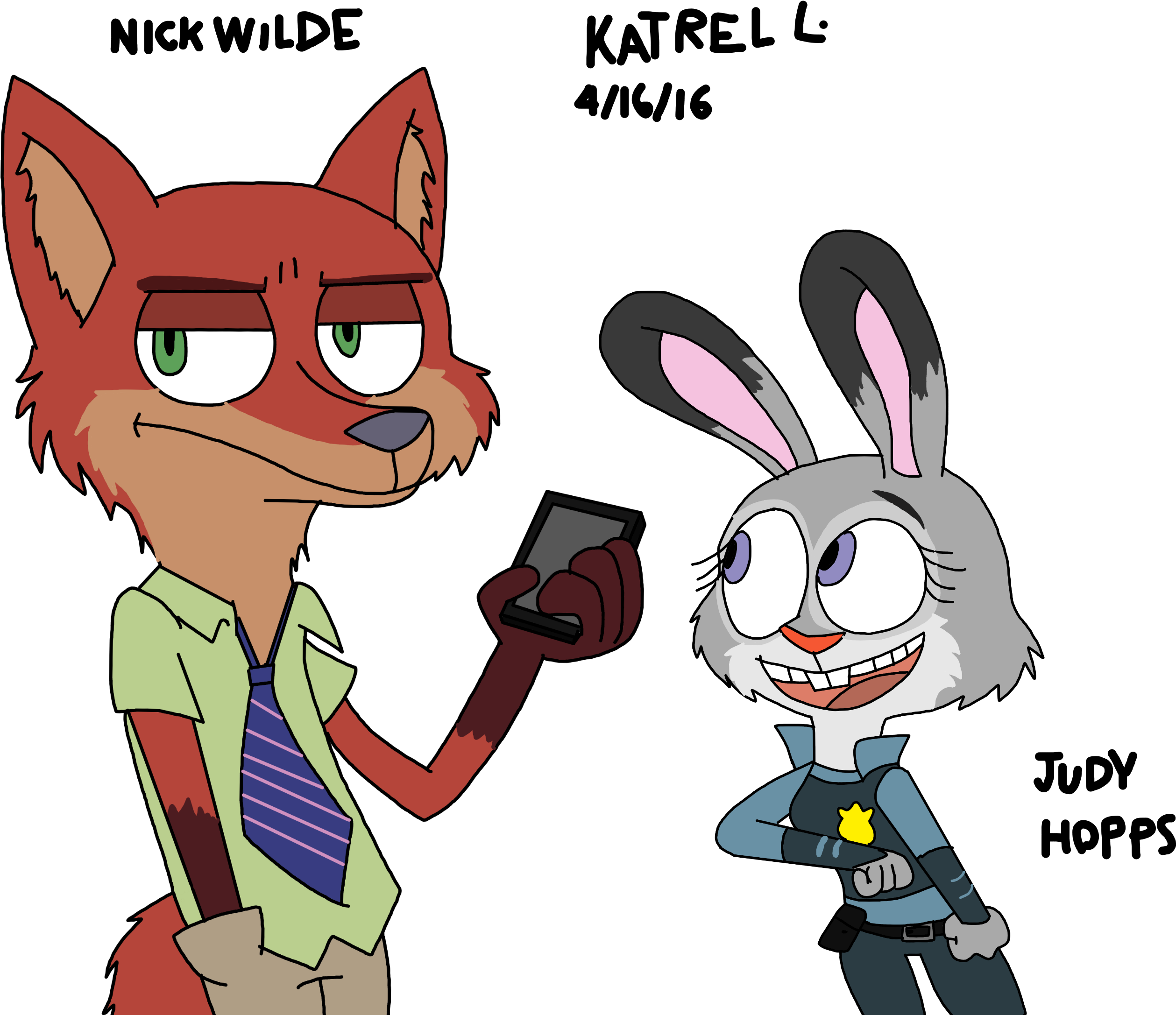 Nick Wilde And Judy Hopps By K9x Toons N Stuff - Nick Wilde (3100x2200)